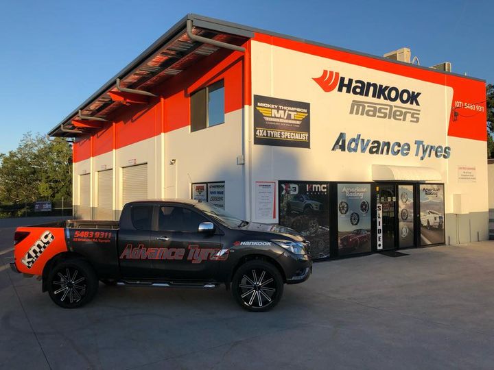 Advance Tyre Car outside Advance Tyres Workshop