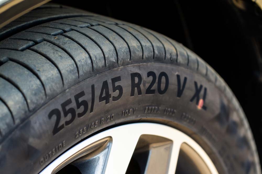 Closeup On A Tyre With Size