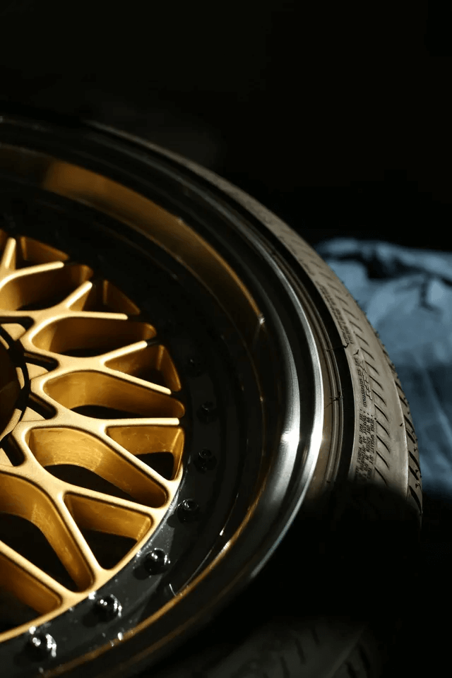 High Quality Tire on a Gold Colour Rim — Advance Tyres in Maryborough, QLD