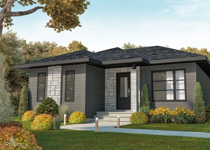 Une impression d'artiste d'une petite maison au toit noir