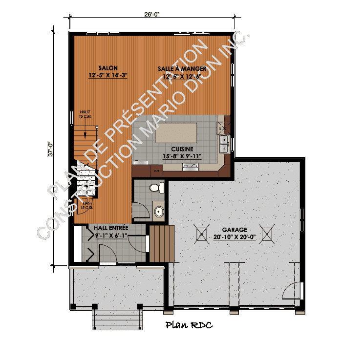 Un plan d'étage d'une maison avec les mots plan rbc en bas