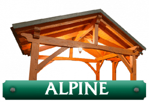 A green sign that says alpine on it
