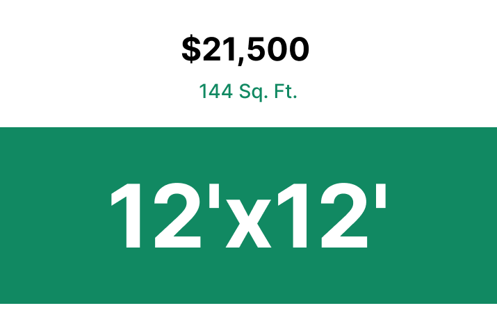 A green sign that says $ 21,500 on it