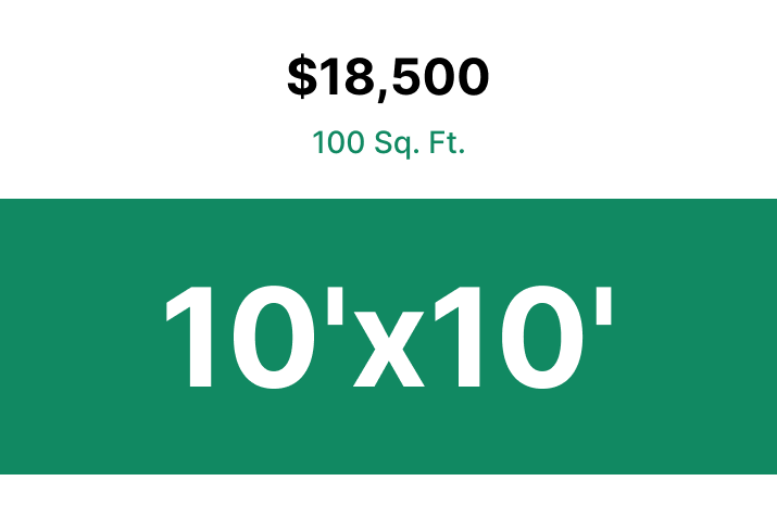 A green sign that says $ 18,500 on it
