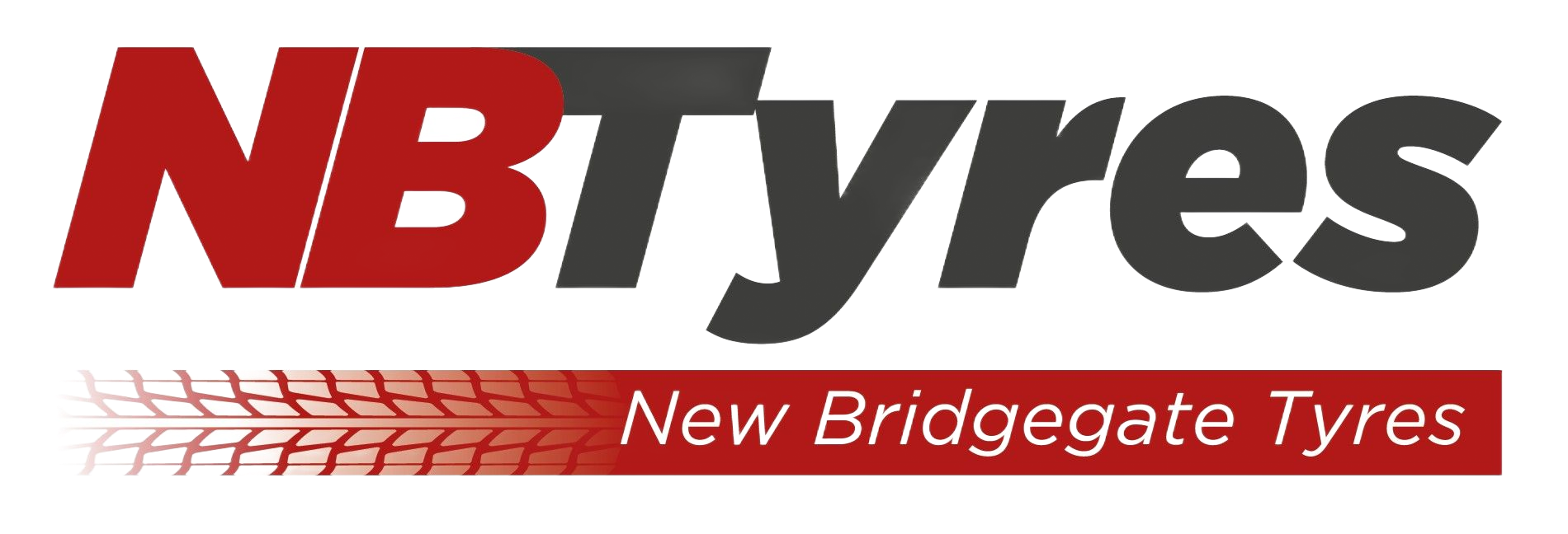A red and blue logo for nb tyres
