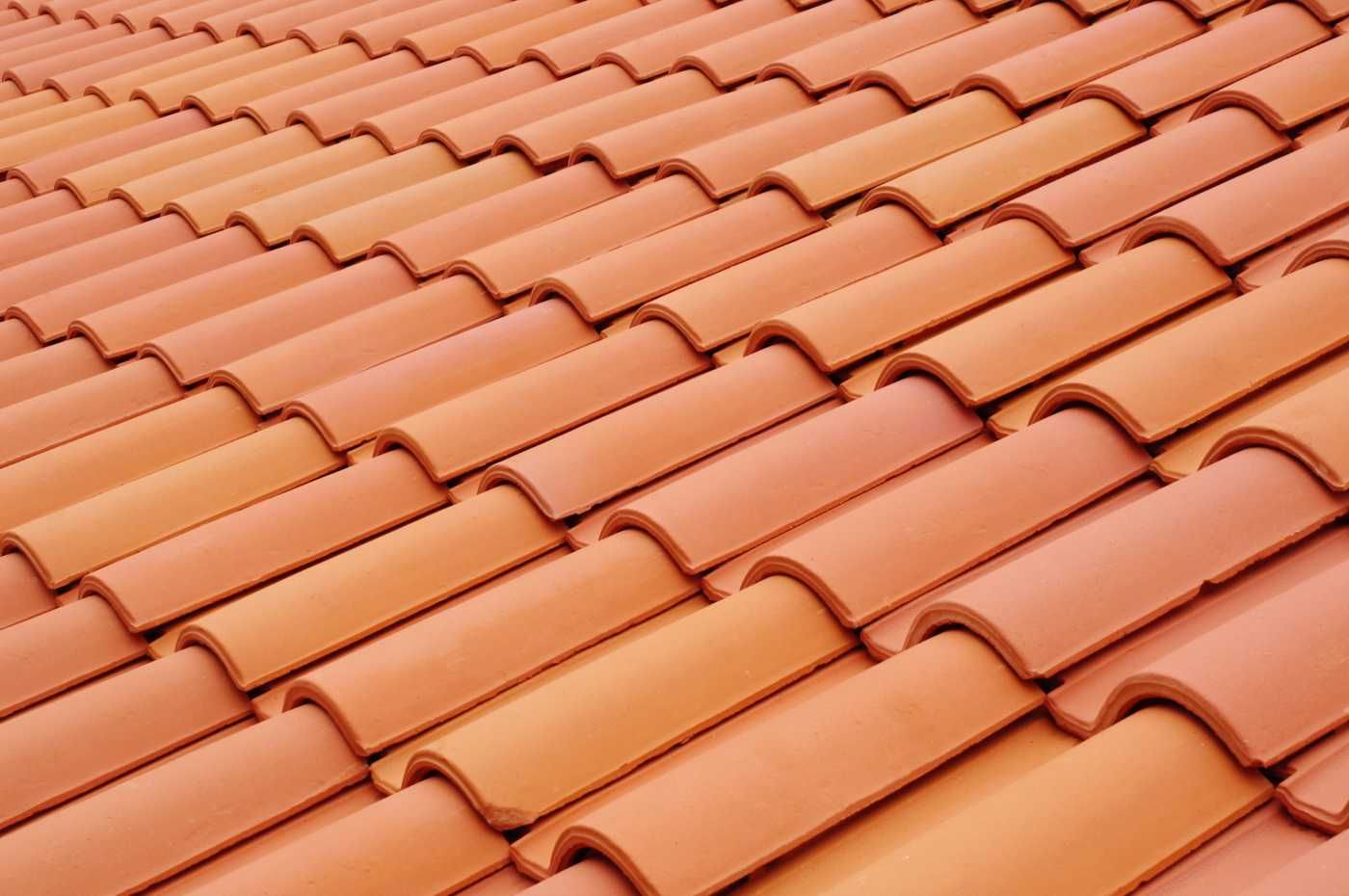 Red clay tile roof, angled view.