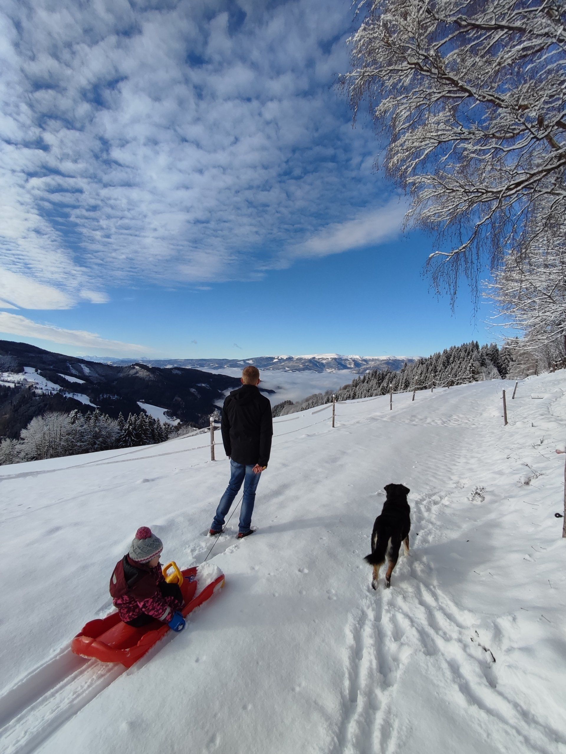 Familie mit Schlitten 2
