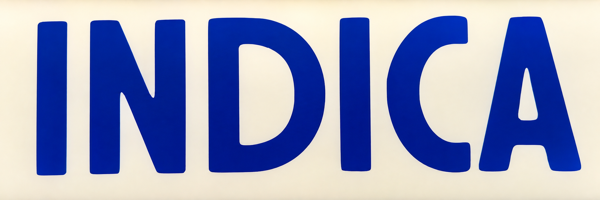 Blue INDICA sign inside Cumberland Cannabis Company