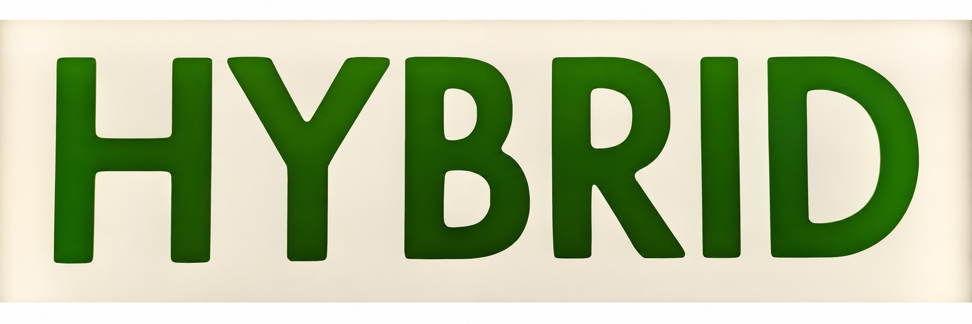 Green HYBRID sign inside Cumberland Cannabis Company