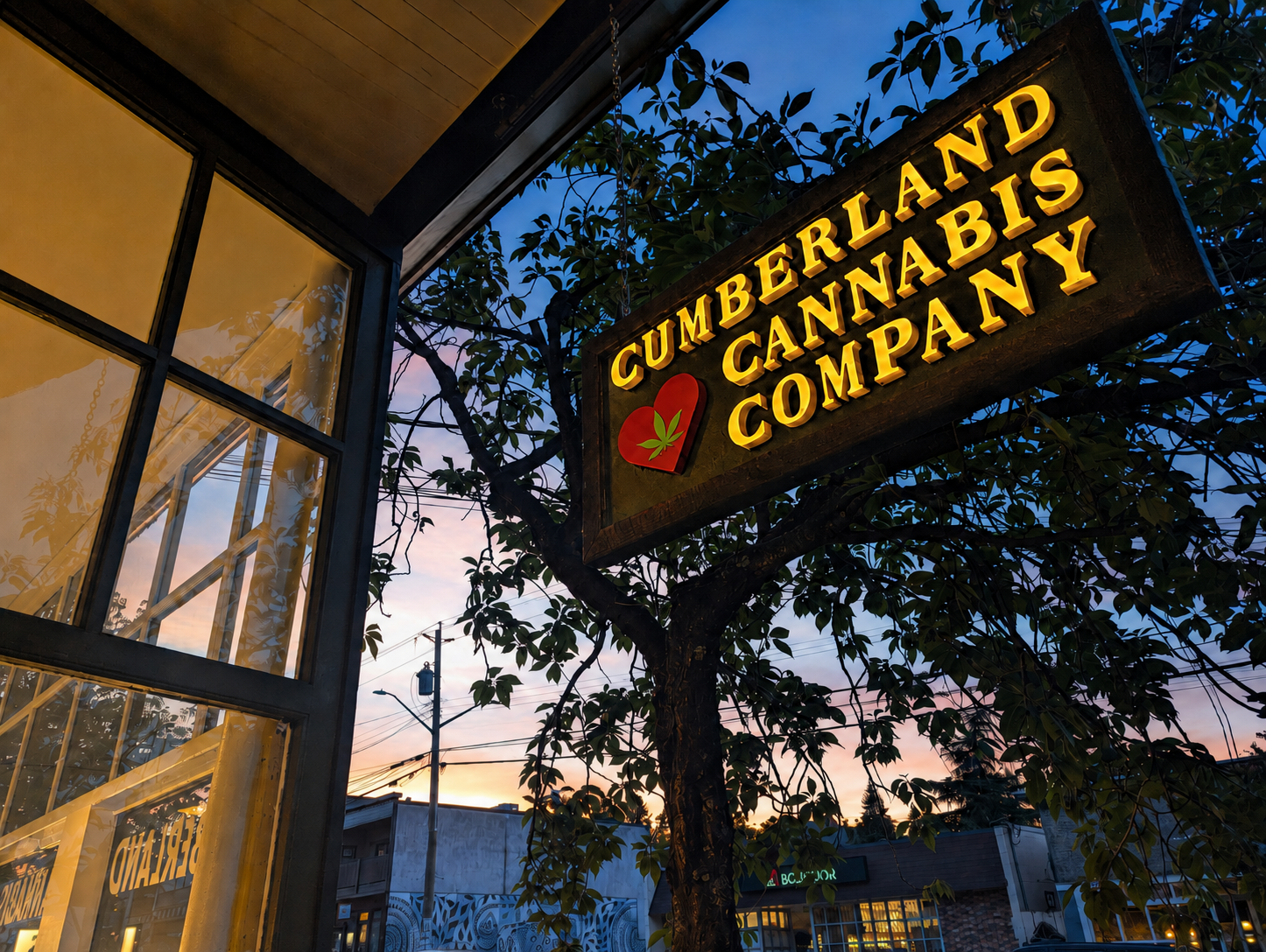 Cumberland Cannabis Company storefront sign