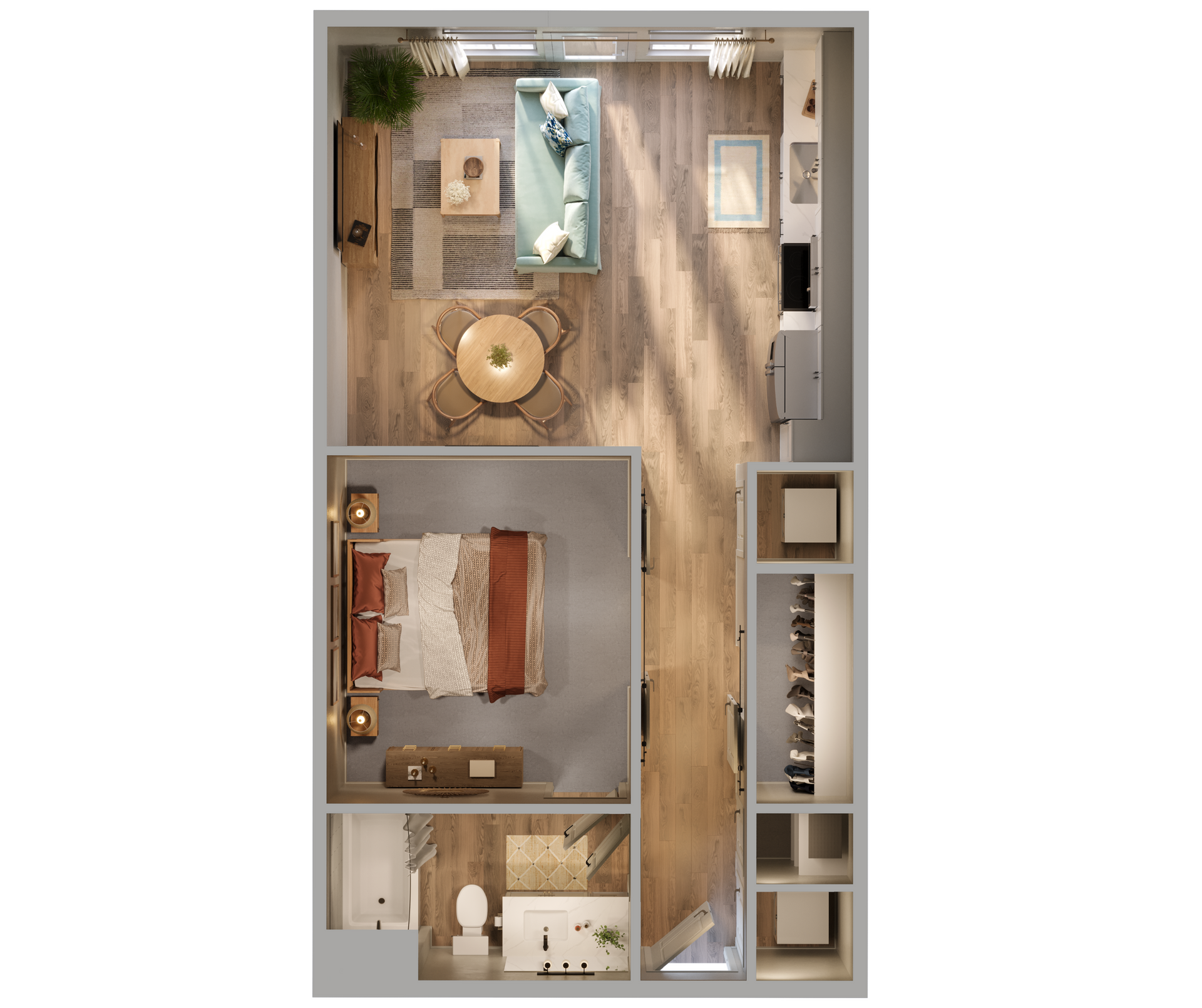 S2 Studio floor plan at Boardwalk Village