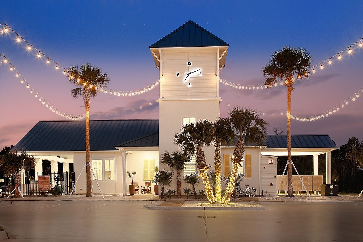 Boardwalk Village clock tower in Conroe TX