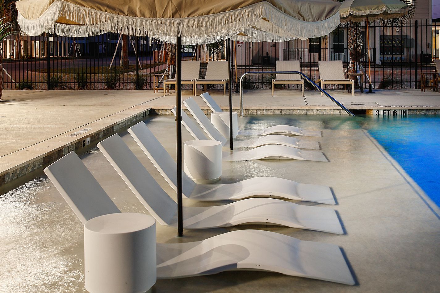 Boardwalk Village outdoor amenity area by the pool