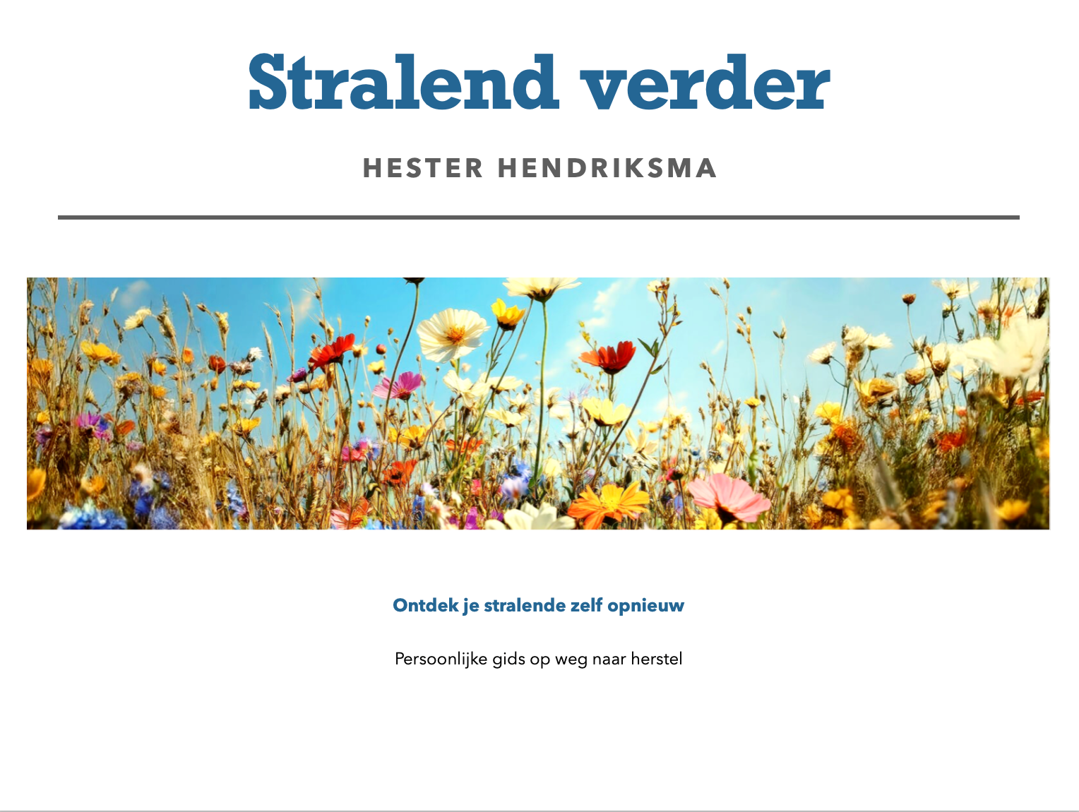Boekcover: Wilde bloemen onder een blauwe hemel, titel 