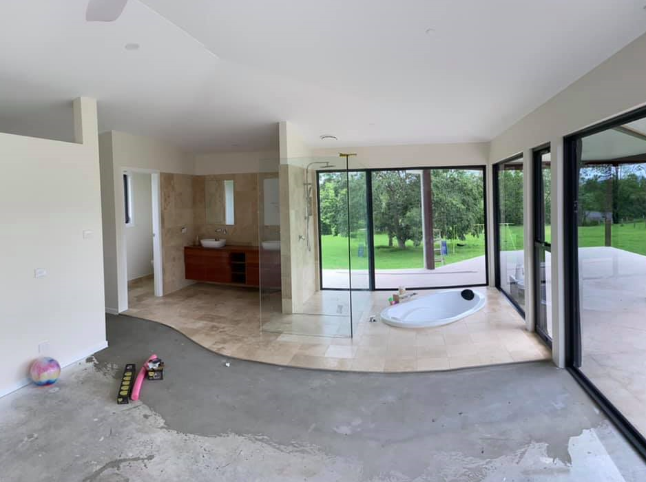 Spacious Bathroom With Large Windows — B&A Plumbing and Gas In Wauchope, NSW