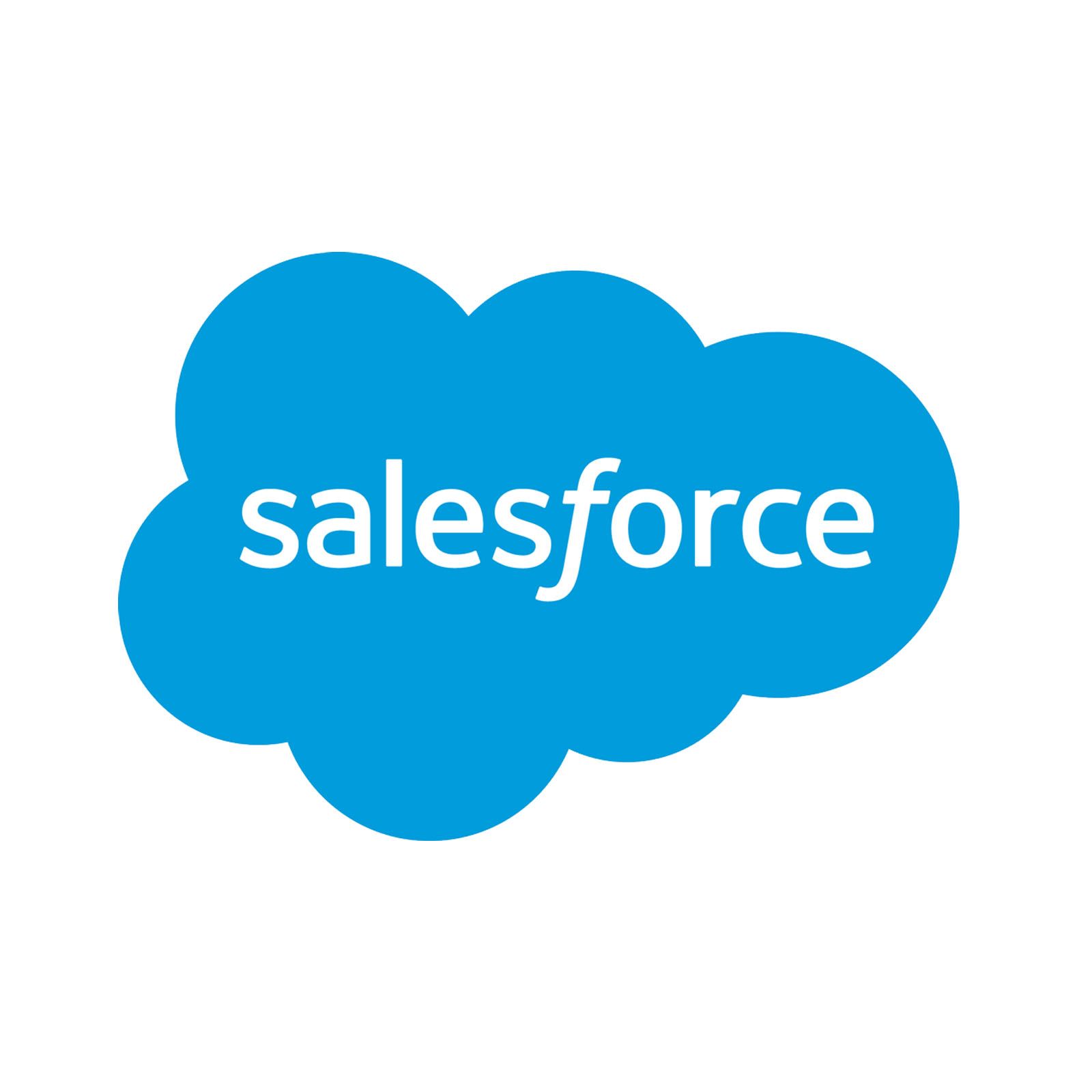 Salesforce logo: blue cloud with the word 