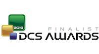 DCS Awards 2019 Finalist logo with colorful square icons.