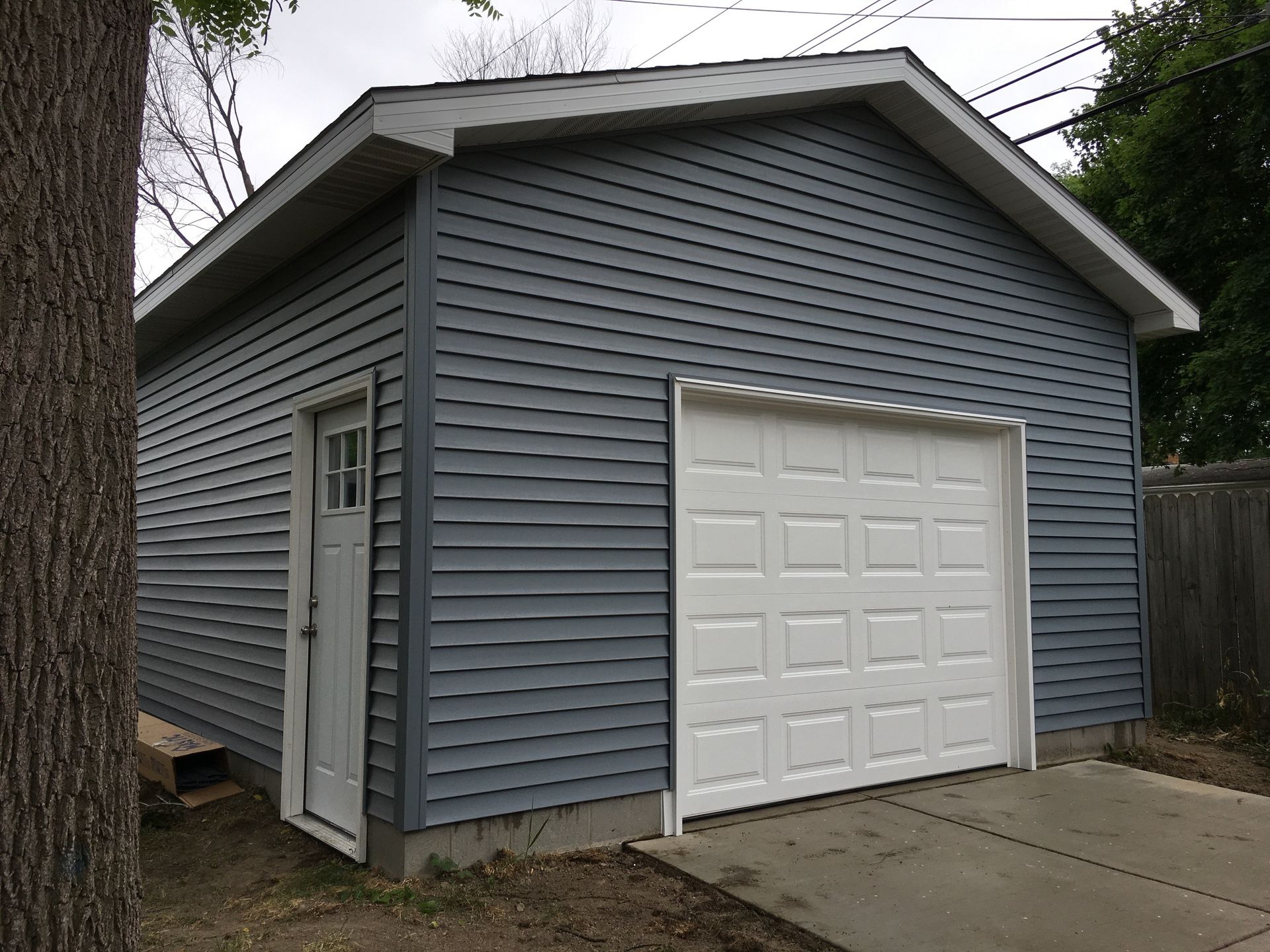 Newly built garage