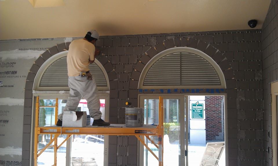 Tile work around windows