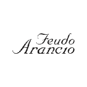 Black script logo reading “Feudo Arancio” on a white background