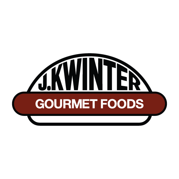 J. KWINTER Gourmet Foods logo in black, white, and red