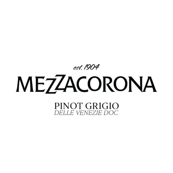 Mezzacorona Pinot Grigio Delle Venezie DOC wine label on a white background