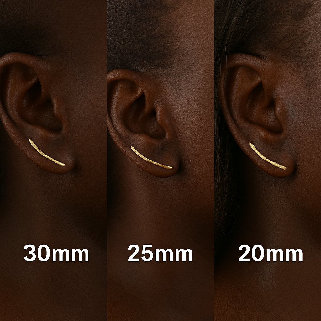 Close-up of an ear with a thin gold hoop earring