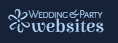Wedding & Party Websites logo in white on a dark blue background