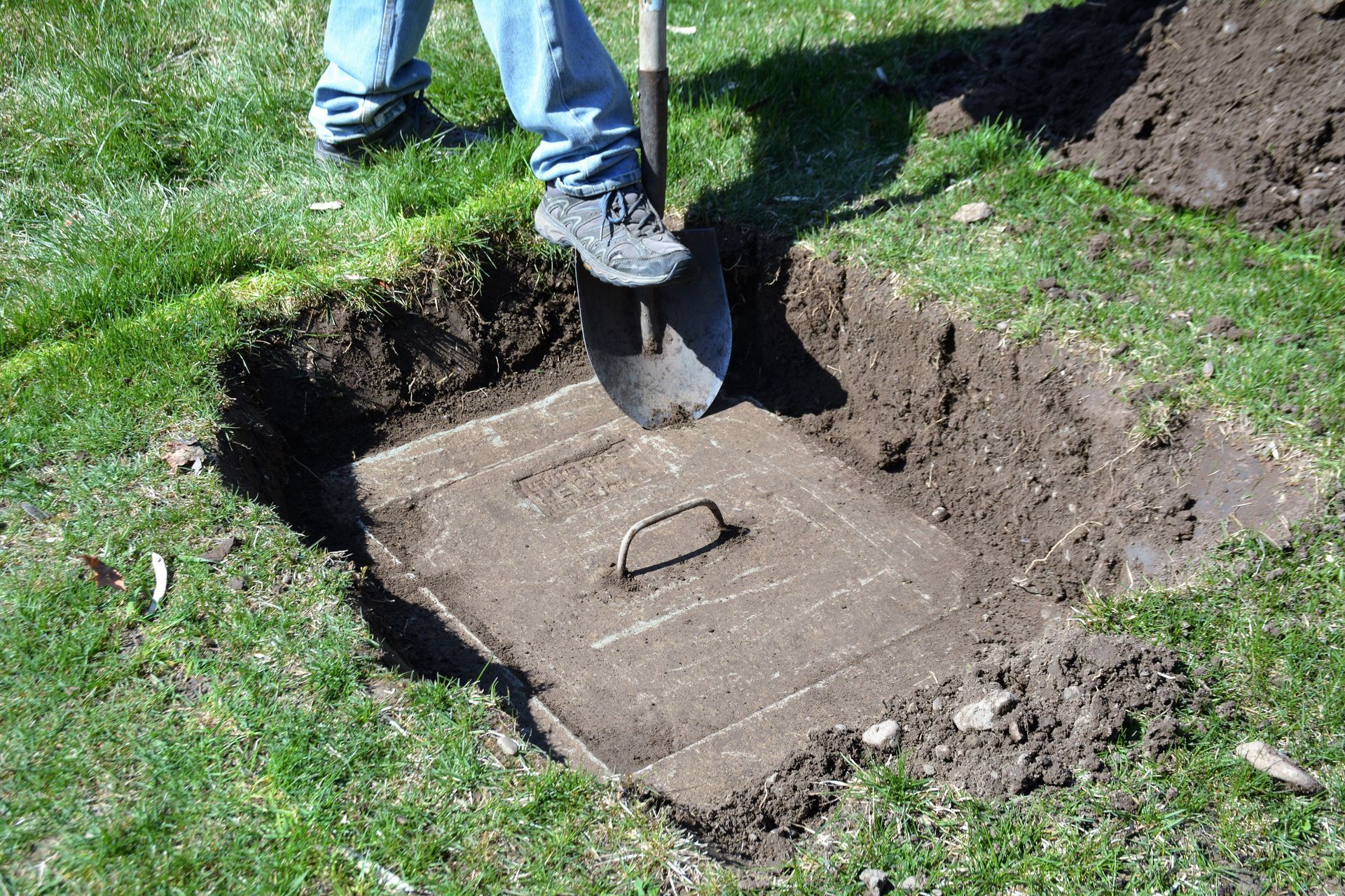 Septic inspector completing a written report at a residential property in Gaston, SC - Lucas Septic Tank and Utilities, Inc
