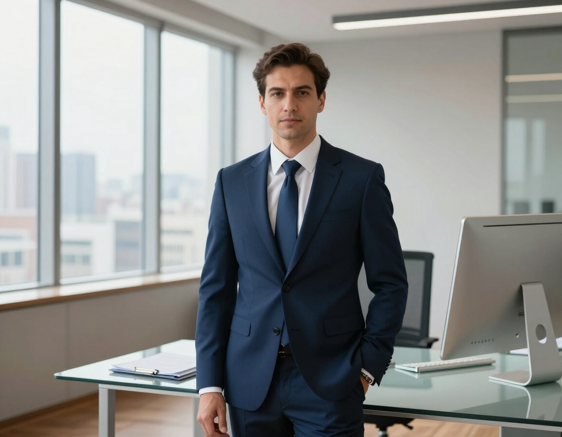 Business loan broker in an office setting