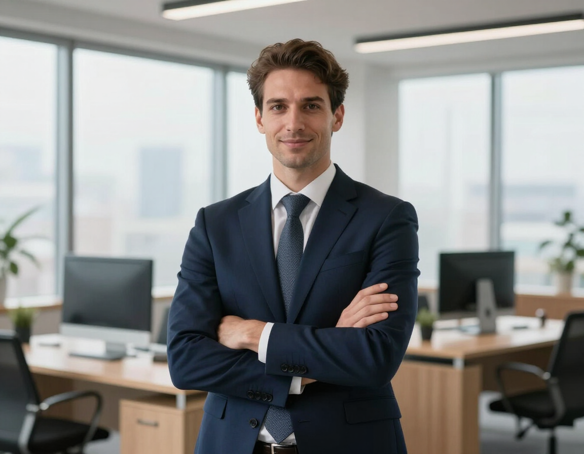 M&A advisor in an office setting