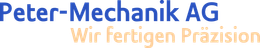 Ein blau-oranges Logo für die Peter-Mechanik AG