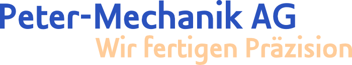 Ein blau-oranges Logo für die Peter-Mechanik AG