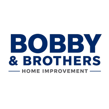 Bobby & Brothers Home Improvement logo in navy blue text with a house-inspired line accent