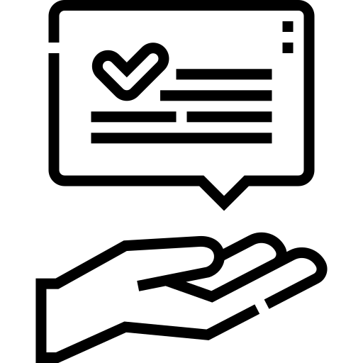 Icon Hand Sprechblase Leistungen