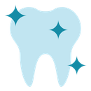 Dent Bluetooth avec trois effets scintillants turquoise.