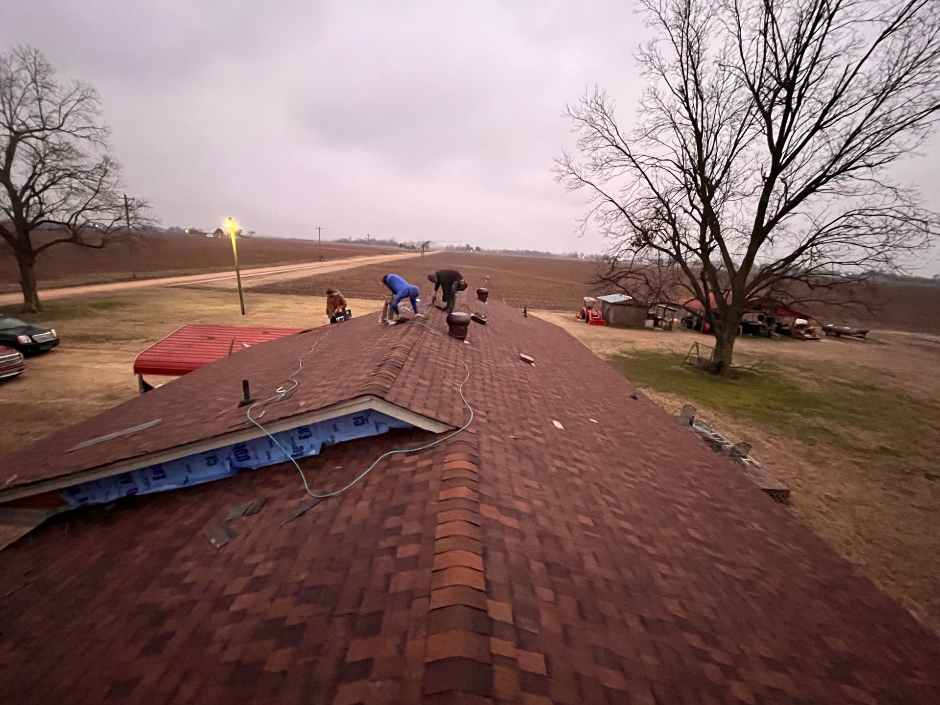 red shingle roof
