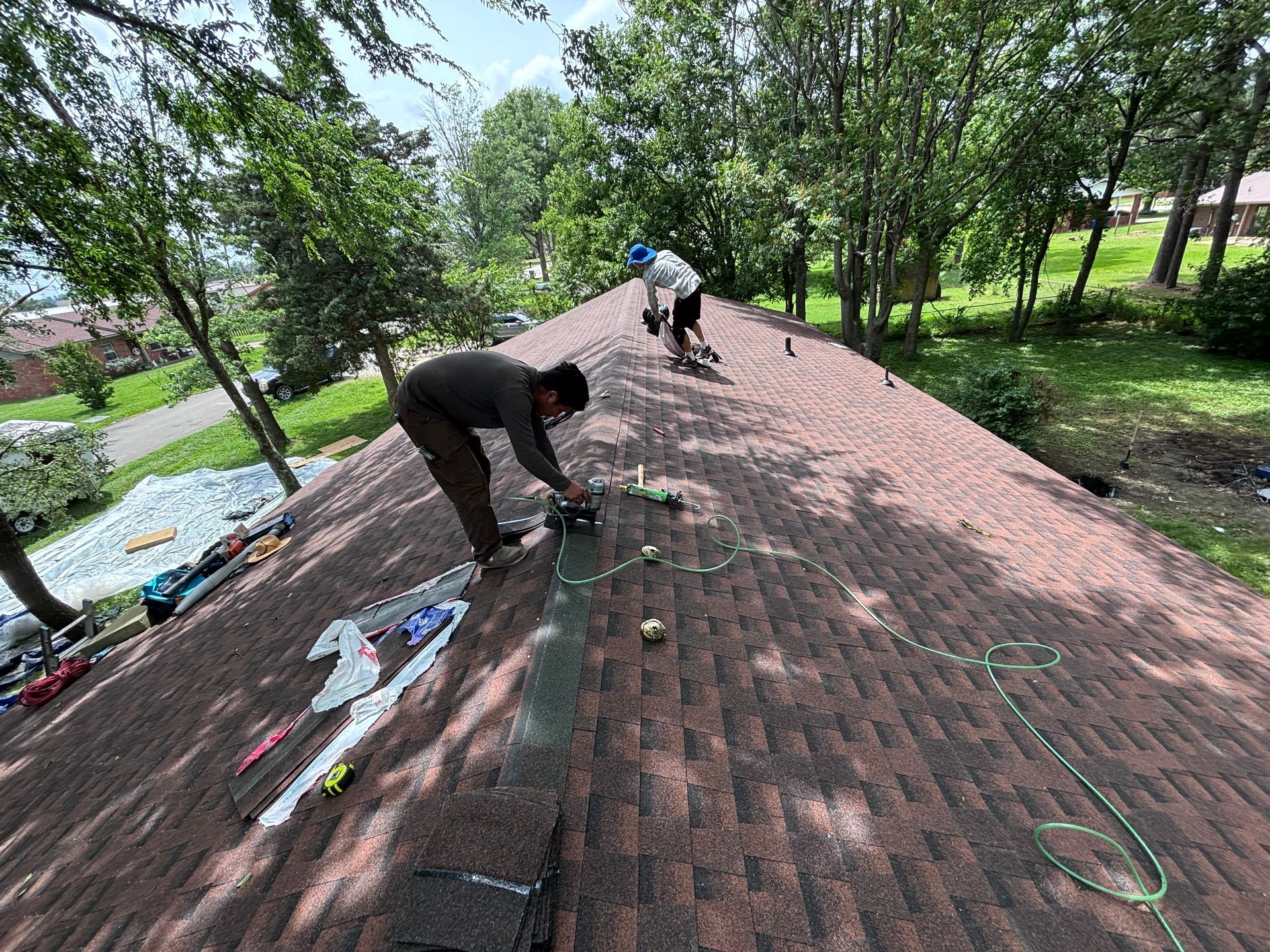 brown shingle roof