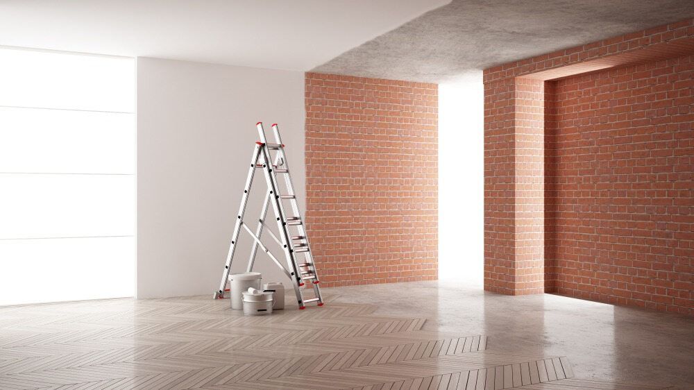 Empty Room With a Ladder and Paint Buckets in It  — Painter In Sunshine Coast, QLD