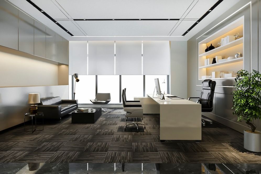 A Modern Office with A Desk — More on the Floor in Barrack Heights, NSW