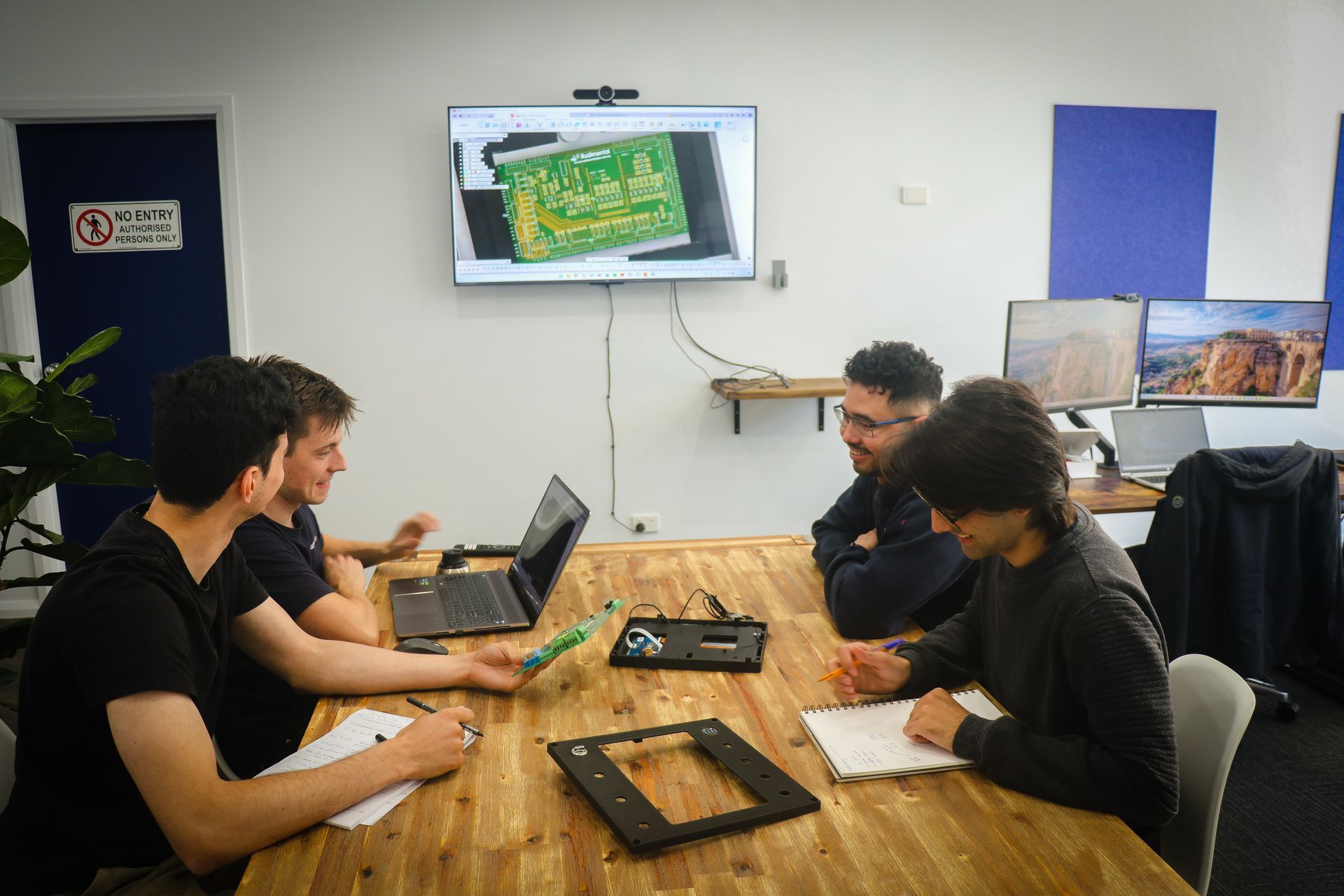 team collaborating on a design