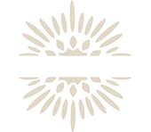 Cream-colored decorative burst, split in two, with space for text in the middle.