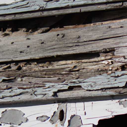 A close up of a piece of wood with peeling paint