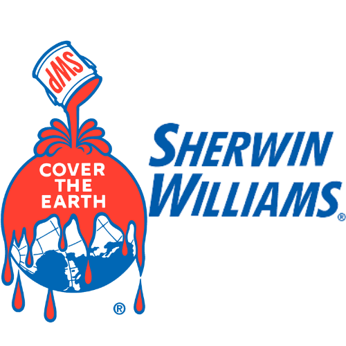 A logo for sherwin williams that says cover the earth