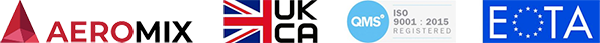 Aeromix accreditation logos
