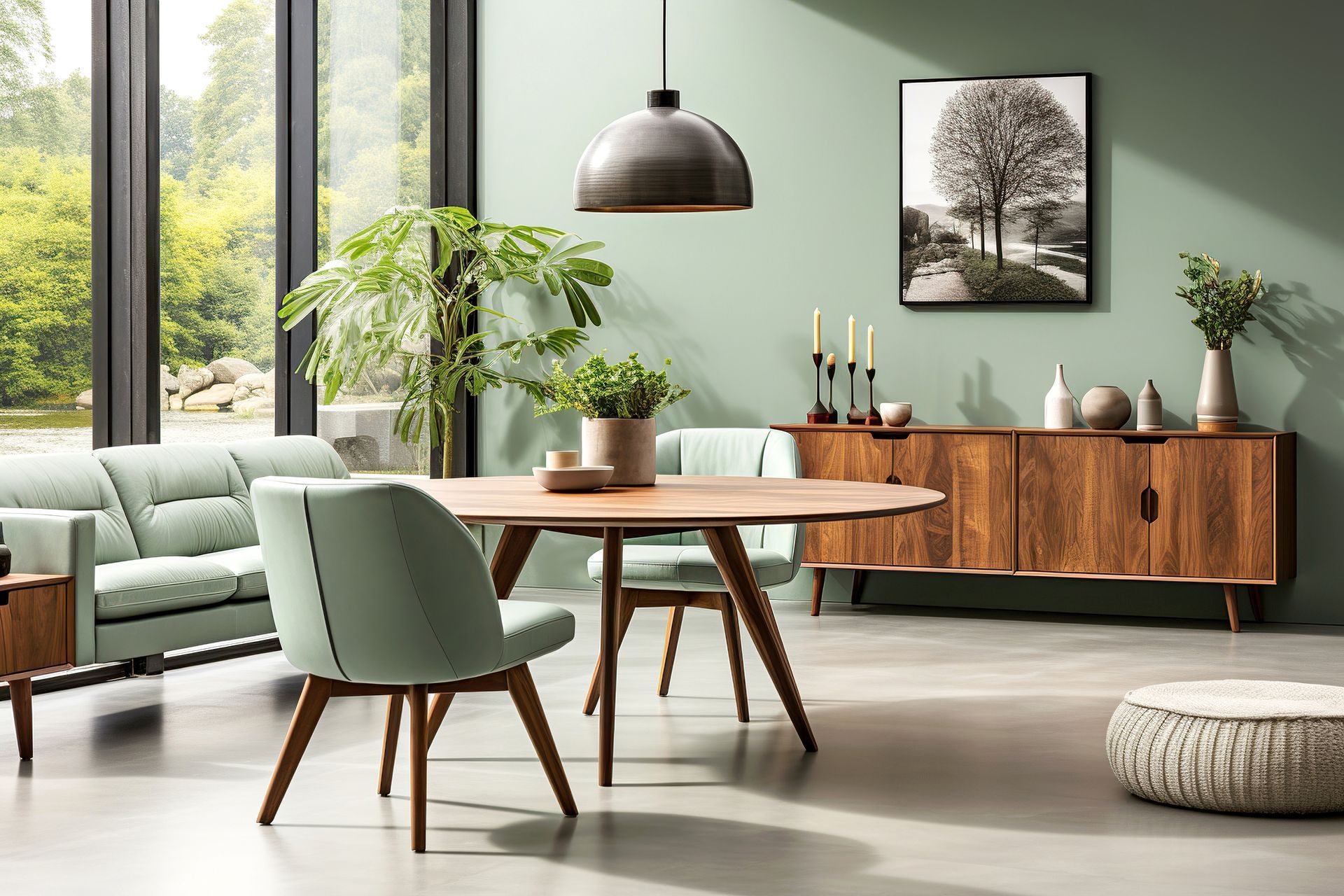 pastel sitting area