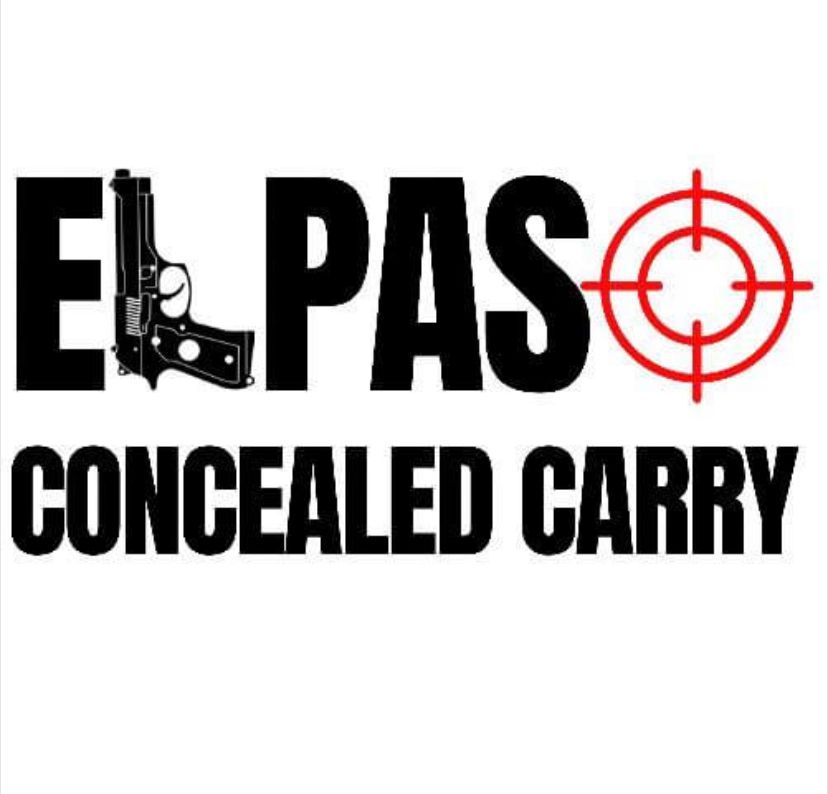 Logo for El Paso Concealed Carry with a handgun image and a red target.