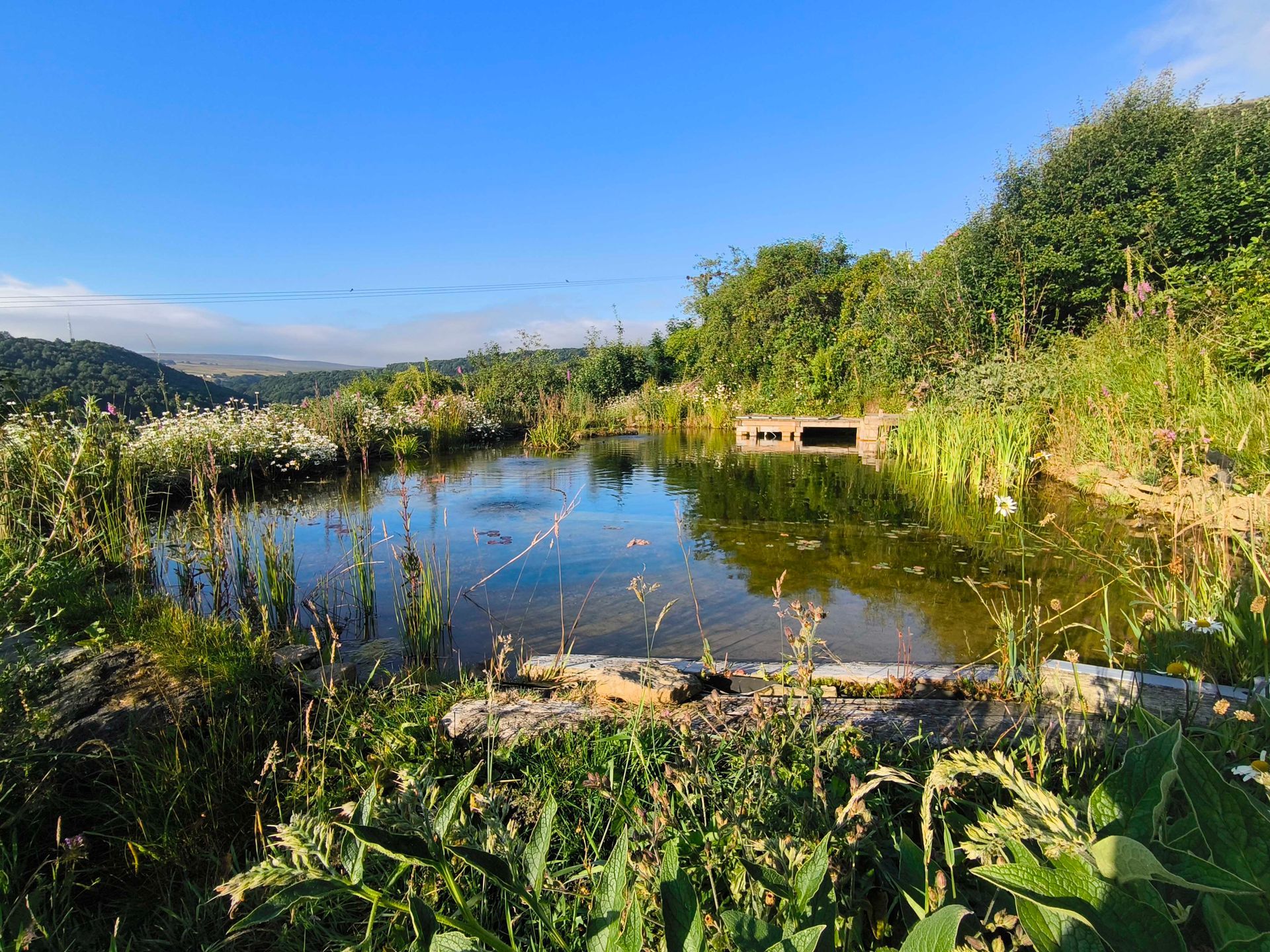 Natural pool, blue sky