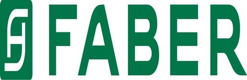 Logo FABER verde con un'icona stilizzata bianca a forma di