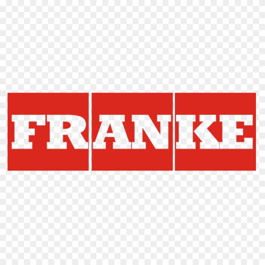 Logo FRANKE rosso in lettere bianche in grassetto su sfondo trasparente